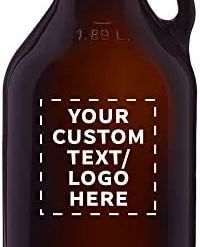 Outlet 🌟 DISCOUNT PROMOS 6 Amber Glass Beer Growlers Set, 64 Oz. - Screw On Lid, Sturdy, Barware - Amber - Blank - Amber 🔔 -Goblets & Chalices Sales Store 316xaxA2R9L. AC