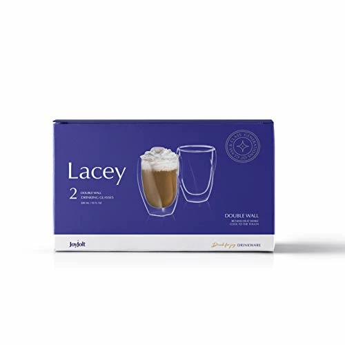 Outlet π₯° JoyJolt Lacey Double Wall Glasses Set Of 2 Thermo Insulated Tumblers 10-Ounces π 6 Outlet π₯° JoyJolt Lacey Double Wall Glasses Set Of 2 Thermo Insulated Tumblers 10-Ounces π - Image 4