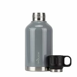 Discount 😀 Reduce Insulated Growler, 64 Oz - Up To 60 Hours Cold - Vacuum Insulated, Large Capacity For Any Adventure - Dual Opening Leak-Proof Lid, Doubles As A Cup - Gray, Opaque Gloss Opaque Gloss Gray ✨