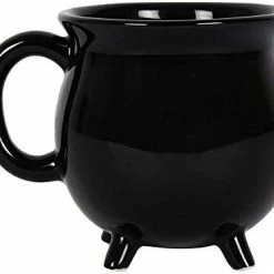 Outlet 🎉 Summit Collection 12 Fl Oz Witch's Brew Cauldron Mug Ceramic Drinkware 🧛 Halloween Decor Tabletop Decoration (Black Plain) ✨ -Goblets & Chalices Sales Store 31TJITeYchL. AC