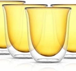 Deals 🛒 JoyJolt Levitea Double Walled Glasses Thermo Tumber, Barware, Drinkware, Glassware Set Of 2 Double Wall Glass 8.4 Ounces Clear ⭐ -Goblets & Chalices Sales Store 31W7norrSL. AC