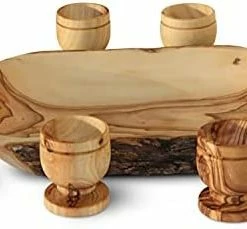 Flash Sale 💯 THE JERUSALEM GIFT SHOP SINCE 2004 Communion Cups - The Lord's Supper - Olive Wood Bread Tray With Two Small 3 Inch Olive Wood Cups And In Gift Bag ❤️ -Goblets & Chalices Sales Store 31s12YQaGNS. AC