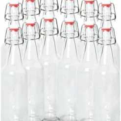 Budget 👍 ICE N COLD | Pack Of 6 Amber 16-20oz Growler With Flip Top Airtight Silicone Seal | For Beverages, Oil, Vinegar, Kombucha, Beer, Water, Soda, Kefir 💯 -Goblets & Chalices Sales Store 411QKbcLxBL. AC