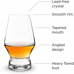 Coupon 😀 Viski Footed Crystal Scotch Glasses Set Of 2 - Premium Crystal Clear Glass, Classic Whiskey Glasses, Scotch Glass Gift Set - 8 Oz 👍