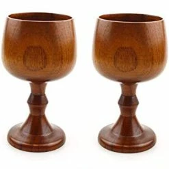 Cheapest ✨ Warmtree Vintage Jujube Wooden Wine Goblet Drinking Cup Water Cup Kitchen Accessories, 5.3 Oz(150ml), Pack Of 2 (B) 🌟 -Goblets & Chalices Sales Store 411UmHhyi0L. AC