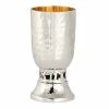 Discount 🎁 Zion Judaica Ltd Zion Judaica Kiddush Cup With Wine Blessing - 🔨 Hammered Belly Shape - Optional Personalization (Not Personalized) 🎁