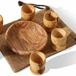 Flash Sale 💯 THE JERUSALEM GIFT SHOP SINCE 2004 Communion Cups - The Lord's Supper - Olive Wood Bread Tray With Two Small 3 Inch Olive Wood Cups And In Gift Bag ❤️ -Goblets & Chalices Sales Store 413CP5ZBD3S. AC