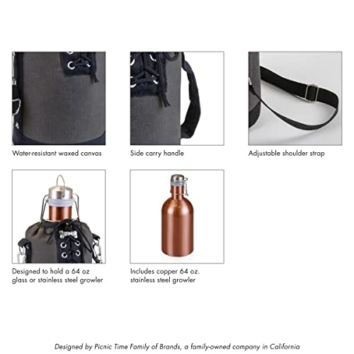 Discount β LEGACY - A Picnic Time Brand Stainless Steel Growler With Copper Finish And Black Canvas Lace Up Growler Tote, 64-Ounce π 6 Discount β LEGACY - A Picnic Time Brand Stainless Steel Growler With Copper Finish And Black Canvas Lace Up Growler Tote, 64-Ounce π - Image 4