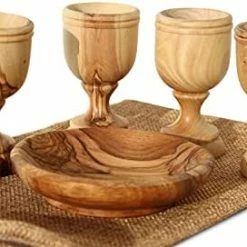 Flash Sale 💯 THE JERUSALEM GIFT SHOP SINCE 2004 Communion Cups - The Lord's Supper - Olive Wood Bread Tray With Two Small 3 Inch Olive Wood Cups And In Gift Bag ❤️ -Goblets & Chalices Sales Store 416iQ6JcOmS. AC