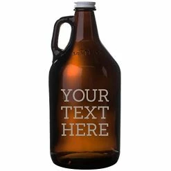 Budget 🛒 Spotted 🐶 Dog Company Personalized Etched 64oz Amber Glass Beer Growler, Custom Text, Your Text Her 👍