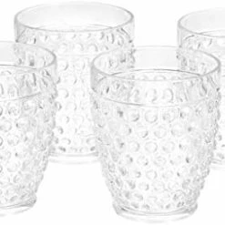Buy ❤️ Amazon Basics Tritan Hobnail Texture Footed Iced Tea Glasses - 17-Ounce,Plastic, Set Of 4 🔥 -Goblets & Chalices Sales Store 419R1QGcnIL. AC