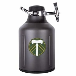 Budget ❤️ MLS, GrowlerWerks, UKeg Go Carbonated Growler And Craft Beverage Dispenser, Portland Timbers, Tungsten ✨