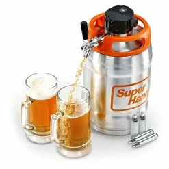 Best deal π SuperHandy Beer Keg Growler (170 Oz) Portable Carbonated Beverage Dispenser, PSI Regulator Cap, High-Capacity 1.3 Gal, Double-Wall Vacuum Insulation (CO2 Cartridges Included) π₯
