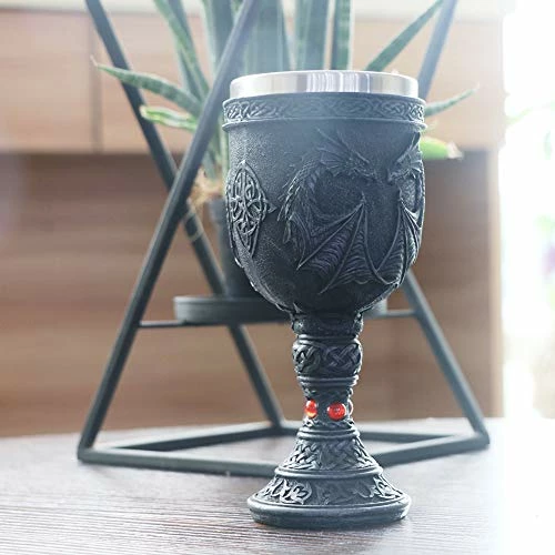 Outlet ✔️ Alikiki Medieval Dark Night Dragon Goblet - Dungeons & Dragons Game Gift Ideas Of Thrones Merchandise - 7oz Stainless Steel Drinking Cup - Gothic GOT Dragon D&D Chalice Party decorations Collectible 🌟 6 Outlet ✔️ Alikiki Medieval Dark Night Dragon Goblet - Dungeons & Dragons Game Gift Ideas Of Thrones Merchandise - 7oz Stainless Steel Drinking Cup - Gothic GOT Dragon D&D Chalice Party decorations Collectible 🌟 - Image 4
