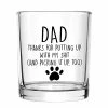 Coupon 🧨 DAZLUTE 🐕 Dog Lover Gifts, Funny 🐕 Dog Dad Old Fashioned Glass, Funny Father’s Day 🎅 Christmas 🥳 Birthday Gifts For 🐕 Dog Father 🐕 Dog Lover Dad Husband Men From Daughter Son Wife, 10Oz Dad Whiskey Glass Transparent ⭐