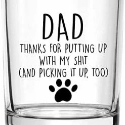 Coupon 🧨 DAZLUTE 🐕 Dog Lover Gifts, Funny 🐕 Dog Dad Old Fashioned Glass, Funny Father’s Day 🎅 Christmas 🥳 Birthday Gifts For 🐕 Dog Father 🐕 Dog Lover Dad Husband Men From Daughter Son Wife, 10Oz Dad Whiskey Glass Transparent ⭐ -Goblets & Chalices Sales Store 41BaOM4psrL. AC