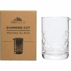 Best Sale ⭐ A Bar Above Diamond Cut Cocktail Mixing Glass – Thick, Sturdy Glass Beaker To Mix & Stir Cocktails – Drink Mixer Glass For Bar Mixing Set – Basic Professional Or Home Bar Accessories (18 Oz) 🎉