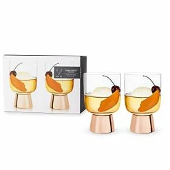 Best reviews of 😍 Viski Copper Footed Tumblers, Set Of 2 Cocktail Glasses, Liquor Glass Set, 12 Oz 🎁