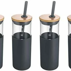 Best deal 😉 Tronco 24oz Glass Tumbler Glass Water Bottle Straw Silicone Protective Sleeve Bamboo Lid - BPA Free Coffee Col 🛒 -Goblets & Chalices Sales Store 41C9EPT6CXL. AC