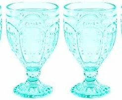 Brand new 👏 Fitz & Floyd Fitz And Floyd Trestle Glassware Ornate Goblets, 4 Count (Pack Of 1), Re 🔥 -Goblets & Chalices Sales Store 41DV4OLTSCL. AC