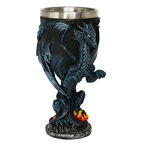 Hot Sale π€© Alikiki Medieval Fantasy Blue Dragon Goblet - Dungeons And Dragons Gifts Party Decoration - D&D Game Chalice Cup Of Thrones Merchandise 7oz Stainless Steel Gothic Drinking Cups β¨ 4 Hot Sale π€© Alikiki Medieval Fantasy Blue Dragon Goblet - Dungeons And Dragons Gifts Party Decoration - D&D Game Chalice Cup Of Thrones Merchandise 7oz Stainless Steel Gothic Drinking Cups β¨ - Image 2