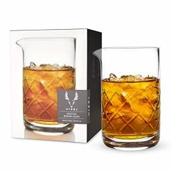 Flash Sale π Viski Cocktail Mixing Glass 17 Oz. Crystal Pitcher Thick Base Design Bartending Glasses - Barware Essentials Crystal Mixing Glass - 27 Oz π