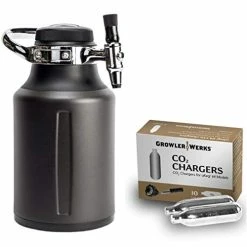 Best reviews of 🤩 GrowlerWerks UKeg Go Carbonated Growler, 64oz, Tungsten, 10 CO2 Charg 😍