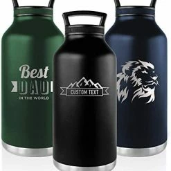 Best deal ⌛ Tempercraft 64 Oz Vacuum Insulated Growler | Custom Laser Engraved Options | Stainless Steel, Double-Walled, For Beer, Wine, And Water Green - Custo ⌛ -Goblets & Chalices Sales Store 41Gz6nzMXgL. AC