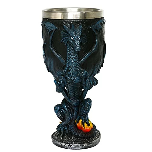 Hot Sale π€© Alikiki Medieval Fantasy Blue Dragon Goblet - Dungeons And Dragons Gifts Party Decoration - D&D Game Chalice Cup Of Thrones Merchandise 7oz Stainless Steel Gothic Drinking Cups β¨ 3 Hot Sale π€© Alikiki Medieval Fantasy Blue Dragon Goblet - Dungeons And Dragons Gifts Party Decoration - D&D Game Chalice Cup Of Thrones Merchandise 7oz Stainless Steel Gothic Drinking Cups β¨