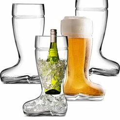Coupon π― Circleware Das Boot Huge Set Of 4 Beer Glasses Drinking Mugs Funny Shaped Entertainment Beverage Glassware For Water, Juice And Bar Barrel Liquor Dining Decor, Large 1 L π§¨