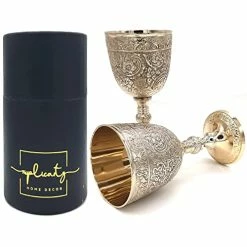 Budget π REPLICARTZ Chalice Brass Wine Goblet Vintage Handmade King's Royal Fantasy Embossed Wine Glasses Cup Wedding & Gothic 7 Oz 6-inch With Classic Packing (1) β