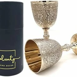 Budget 🎉 REPLICARTZ Chalice Brass Wine Goblet Vintage Handmade King's Royal Fantasy Embossed Wine Glasses Cup Wedding & Gothic 7 Oz 6-inch With Classic Packing (1) ⭐ -Goblets & Chalices Sales Store 41KQf7DBq9L. AC