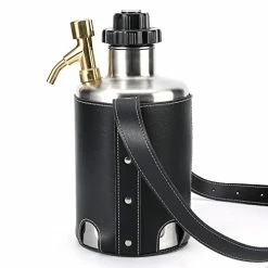 New 👏 WAFIET Beer Growler Stainless Steel Beer Dispenser 84oz Beer Keg Pressurized Growler For Beer Soda Cider Cocktails, Gifts For Beer Lovers - CO2 Cartridges & Growler Carrier Included Silver 🤩