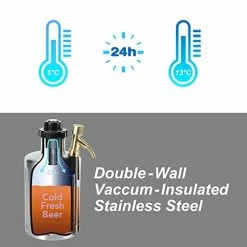 New π WAFIET Beer Growler Stainless Steel Beer Dispenser 84oz Beer Keg Pressurized Growler For Beer Soda Cider Cocktails, Gifts For Beer Lovers - CO2 Cartridges & Growler Carrier Included Silver π€© 12 New π WAFIET Beer Growler Stainless Steel Beer Dispenser 84oz Beer Keg Pressurized Growler For Beer Soda Cider Cocktails, Gifts For Beer Lovers - CO2 Cartridges & Growler Carrier Included Silver π€© -Goblets & Chalices Sales Store 41MkyTJpyvL