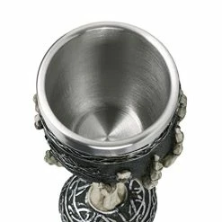 Discount ✔️ Horrible Resin Stainless Steel Skeletal Wine Goblet Skull Sacrifice Wine Chalice Cup Gothic Macabre Ossuary 🦇 Halloween Decorative Accent Hosting Party Bar Whiskey Cocktail Beverage Drinking Glasses 👏 -Goblets & Chalices Sales Store 41NLcjKKDGL