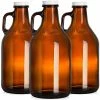 Coupon 🔥 ZEAYEA 3 Pack Glass Growler, 32 Oz Amber Glass Jug With Lids And Handle, Great For Beer, Home Brewing, Kombucha, Cider, Soda, Distilled Water 🧨