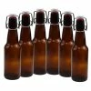 Budget 👍 ICE N COLD | Pack Of 6 Amber 16-20oz Growler With Flip Top Airtight Silicone Seal | For Beverages, Oil, Vinegar, Kombucha, Beer, Water, Soda, Kefir 💯 -Goblets & Chalices Sales Store 41NUR6yu25L