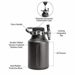 Best reviews of 🤩 GrowlerWerks UKeg Go Carbonated Growler, 64oz, Tungsten, 10 CO2 Charg 😍 -Goblets & Chalices Sales Store 41Nk3WLpT1L