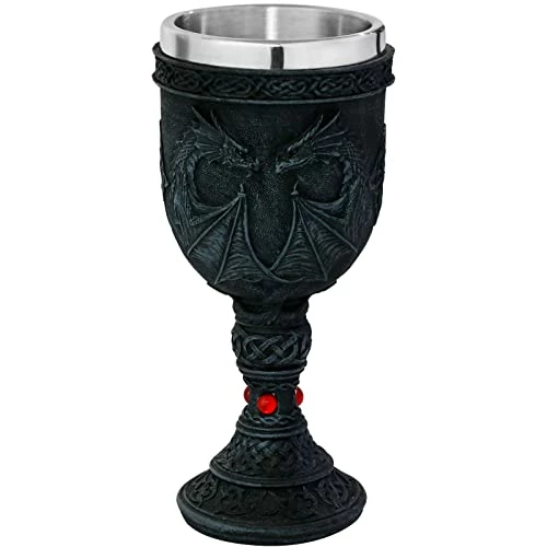 Outlet ✔️ Alikiki Medieval Dark Night Dragon Goblet - Dungeons & Dragons Game Gift Ideas Of Thrones Merchandise - 7oz Stainless Steel Drinking Cup - Gothic GOT Dragon D&D Chalice Party decorations Collectible 🌟 3 Outlet ✔️ Alikiki Medieval Dark Night Dragon Goblet - Dungeons & Dragons Game Gift Ideas Of Thrones Merchandise - 7oz Stainless Steel Drinking Cup - Gothic GOT Dragon D&D Chalice Party decorations Collectible 🌟