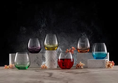 Cheap π JoyJolt HUE Stemless Wine Glass Set. Large 15 Oz Stemless Wine Glasses Set Of 6. Short Wine Tumblers For White Wine Glasses, Red Wine Glasses, Water Glasses, No Stem Margarita Glasses, Colored Tumbler π 6 Cheap π JoyJolt HUE Stemless Wine Glass Set. Large 15 Oz Stemless Wine Glasses Set Of 6. Short Wine Tumblers For White Wine Glasses, Red Wine Glasses, Water Glasses, No Stem Margarita Glasses, Colored Tumbler π - Image 4