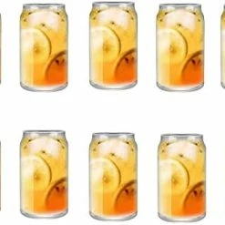 Best Sale 😀 Tronco Beer Can Glasses With Bamboo Lid And Glass Straws,Drinking Glasses 10pcs Set,16oz Can Shaped Glasses With Lid And Straw,Beer Glass Can Cups,Soda Can Glasses,Glass Beer Cups,Iced Coffee Glasses Glass Bamboo Lid- 6 Pack 👏 -Goblets & Chalices Sales Store 41S9LuwCprL. AC