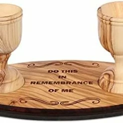 Flash Sale 💯 THE JERUSALEM GIFT SHOP SINCE 2004 Communion Cups - The Lord's Supper - Olive Wood Bread Tray With Two Small 3 Inch Olive Wood Cups And In Gift Bag ❤️ -Goblets & Chalices Sales Store 41SZDalHg6S. AC