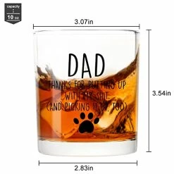 Coupon 🧨 DAZLUTE 🐕 Dog Lover Gifts, Funny 🐕 Dog Dad Old Fashioned Glass, Funny Father’s Day 🎅 Christmas 🥳 Birthday Gifts For 🐕 Dog Father 🐕 Dog Lover Dad Husband Men From Daughter Son Wife, 10Oz Dad Whiskey Glass Transparent ⭐ -Goblets & Chalices Sales Store 41TftLKHs9L