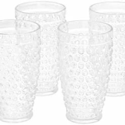 Buy ❤️ Amazon Basics Tritan Hobnail Texture Footed Iced Tea Glasses - 17-Ounce,Plastic, Set Of 4 🔥 -Goblets & Chalices Sales Store 41ThxcGD80L. AC