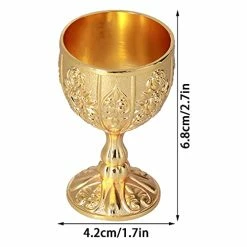 Best Pirce 🔥 Biitfuu 2Pcs Goblet Cups, 4.2 X 6.8cm / 1.7 X 2.7in 30ml Golden Metal Retro Wine Cup Chalice Goblets For Party Ornaments Home Collection 👏 -Goblets & Chalices Sales Store 41TxmZf4GaL