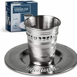 Coupon ❤️ Ner Mitzvah Kiddush Cup And Tray - Premium Quality Stainless Steel Wine Cup - For Shabbat And Havdalah - Judaica Shabbos And Holiday Gift Classic 🌟 -Goblets & Chalices Sales Store 41UYMKJQOEL. AC