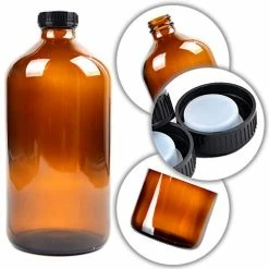 Budget ⌛ Youngever 3 Pack Empty Glass Bottles With Lids, Amber Glass Growlers 16 Ounce With Tight Seal Lids, Perfect For Secondary Fermentation, Storing Kombucha, Kefir, Glass Beer Growler (16 Ounce) 🔔 -Goblets & Chalices Sales Store 41VPP12o2TL