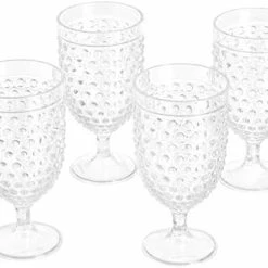 Buy ❤️ Amazon Basics Tritan Hobnail Texture Footed Iced Tea Glasses - 17-Ounce,Plastic, Set Of 4 🔥 -Goblets & Chalices Sales Store 41VopeTJRuL. AC