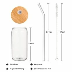 Best Pirce π PUPUBLUE Drinking Glasses With Bamboo Lids And Glass Straw 4pcs Set - 16oz Can Shaped Glass Cups, Iced Coffee Glasses, Beer Glasses, Cute Reusable Bottle, Ideal For Whiskey, Tea, Gift - 2 Cleaning Brushes β€οΈ 10 Best Pirce π PUPUBLUE Drinking Glasses With Bamboo Lids And Glass Straw 4pcs Set - 16oz Can Shaped Glass Cups, Iced Coffee Glasses, Beer Glasses, Cute Reusable Bottle, Ideal For Whiskey, Tea, Gift - 2 Cleaning Brushes β€οΈ -Goblets & Chalices Sales Store 41Xmrq76NkL