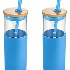 Best deal 😉 Tronco 24oz Glass Tumbler Glass Water Bottle Straw Silicone Protective Sleeve Bamboo Lid - BPA Free Coffee Col 🛒 -Goblets & Chalices Sales Store 41YQ8Y8iDkL. AC